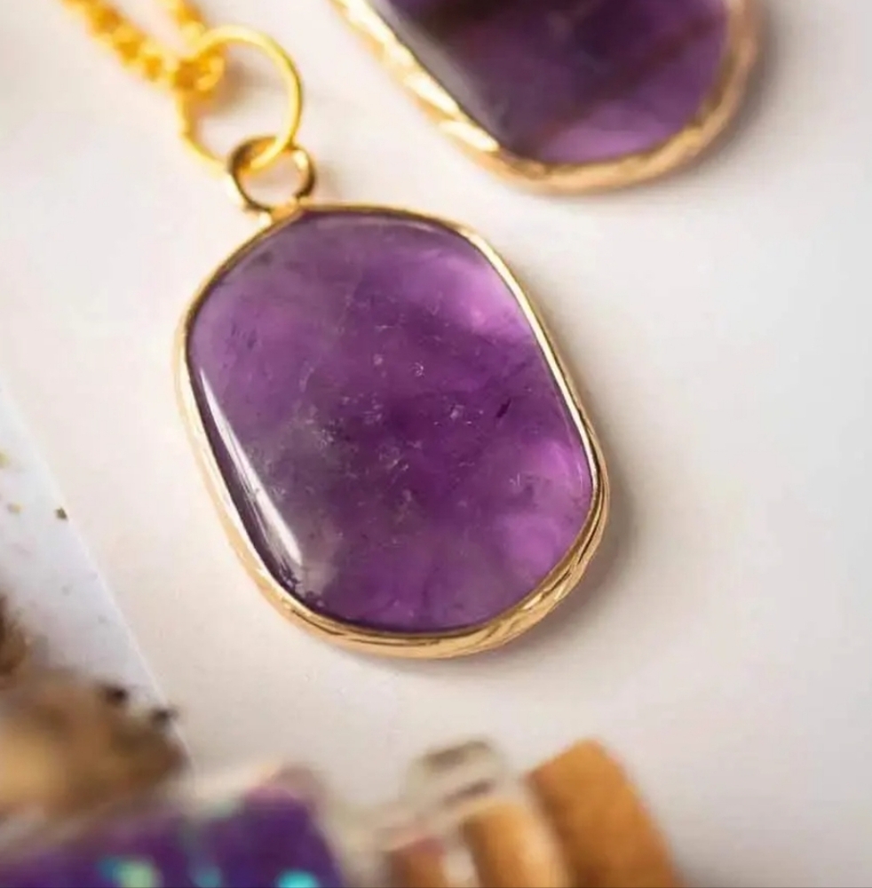 🔮||Spellbound in Amethyst ||Dog Tag Pendant|| With 24" chain ||🔮